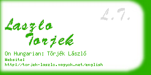 laszlo torjek business card