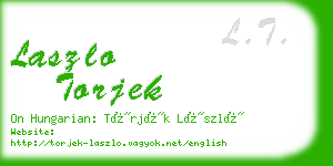 laszlo torjek business card